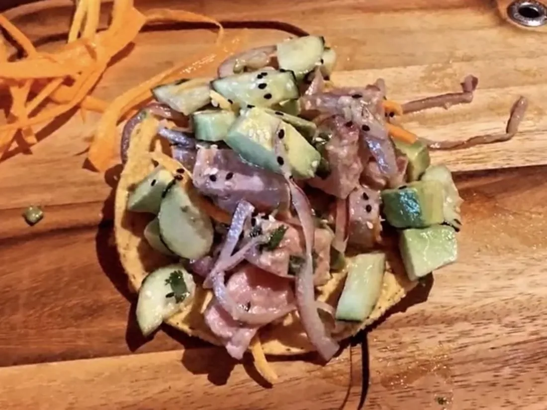 Tostadas at La Mojarra Loca, Las Vegas Mexican seafood